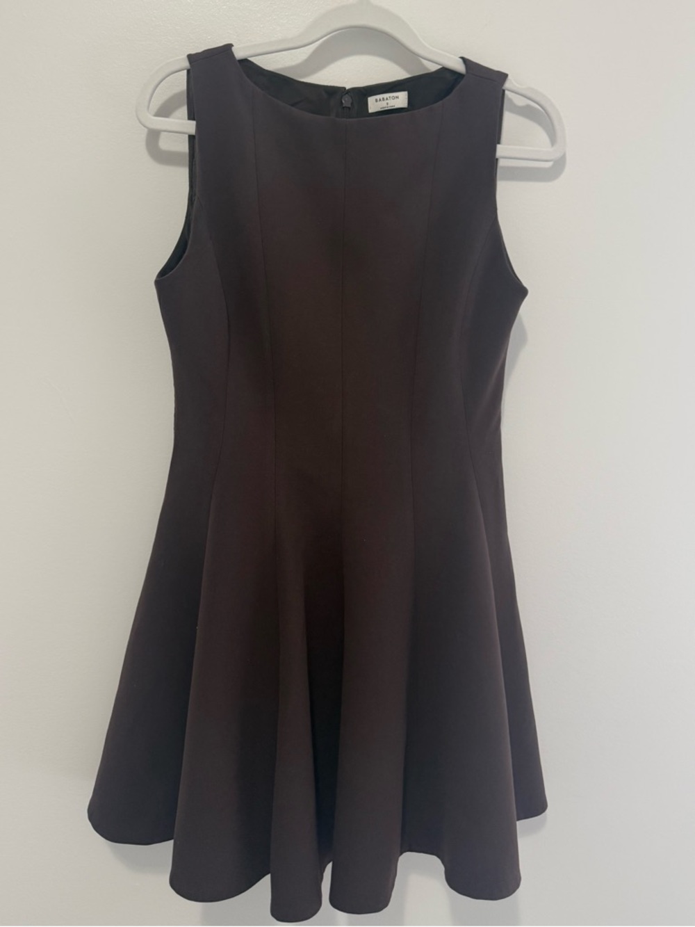 Aritzia Babaton Proxy Dress Brown | Fit & Flare Mini | Size 2 | Hourglass - Picture 3 of 8